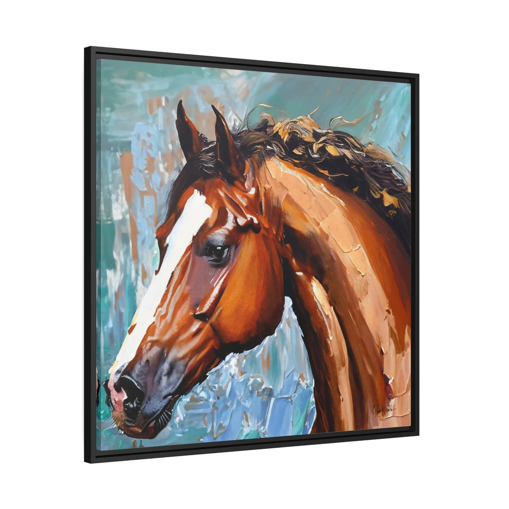 Brown Stallion Portrait Canvas Wall Art - Elevate Your Space with QueenNoble's Masterpiece