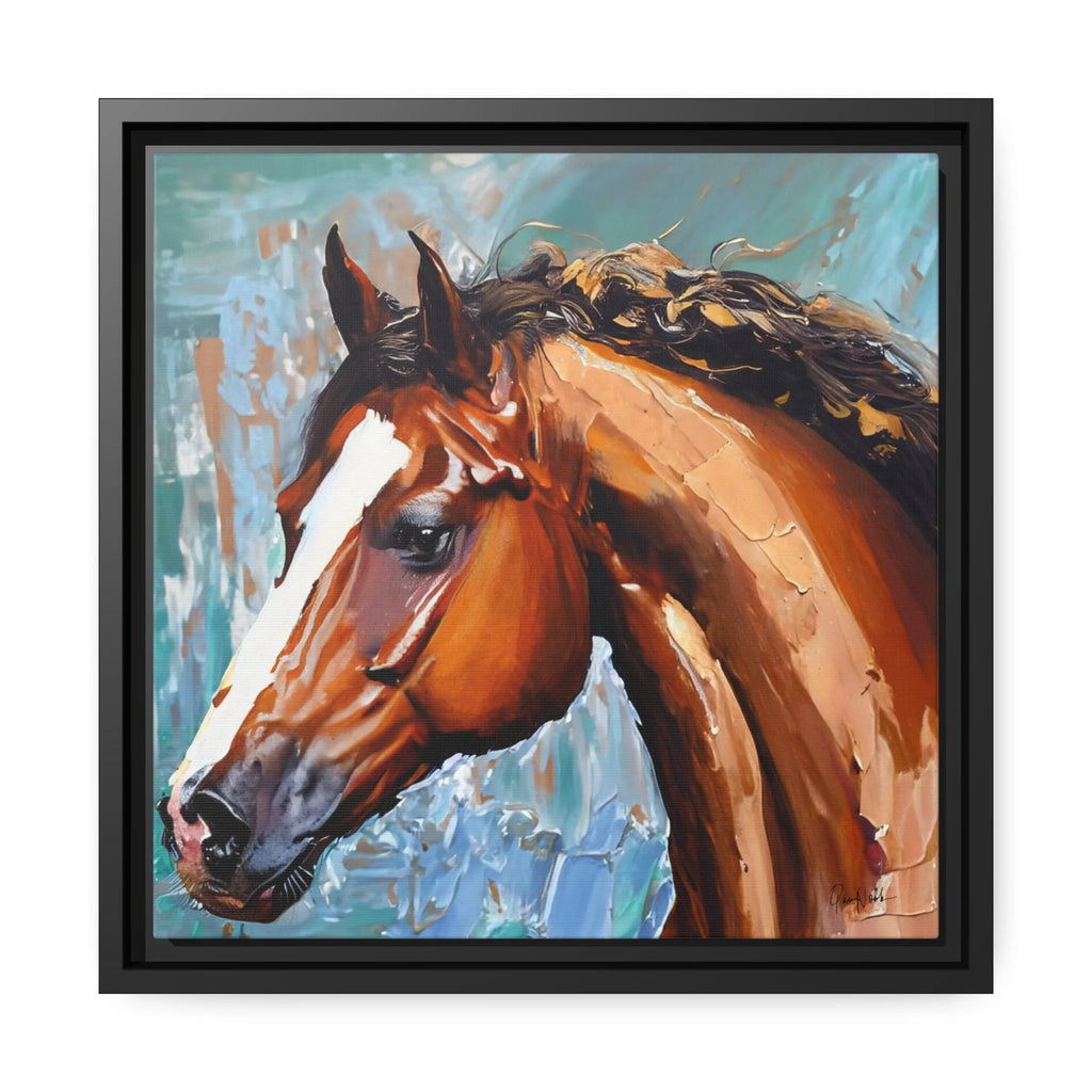 Brown Stallion Portrait Canvas Wall Art - Elevate Your Space with QueenNoble's Masterpiece