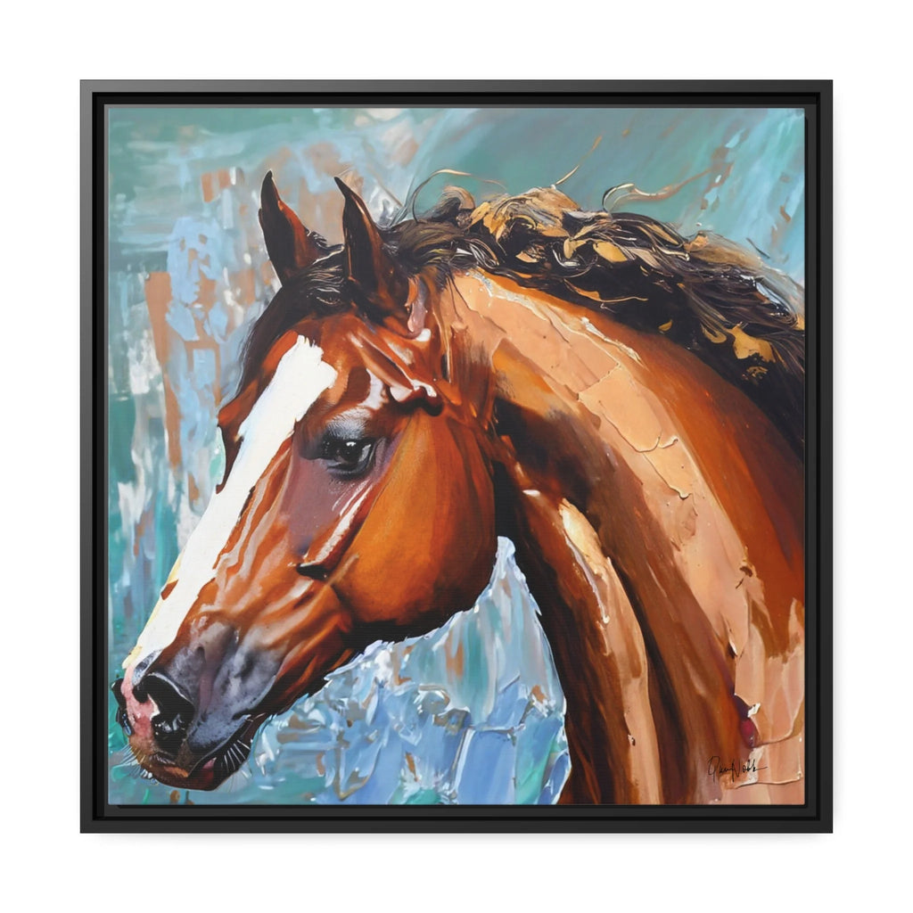 Brown Stallion Portrait Canvas Wall Art - Elevate Your Space with QueenNoble's Masterpiece