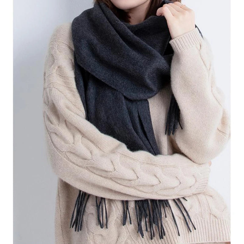 Solidlove Wool Winter Scarf Women Scarves Adult Scarves for Ladies 100% Wool Scarf Women Fashion Cashmere Poncho Wrap