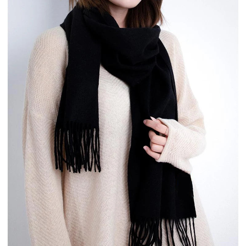 Solidlove Wool Winter Scarf Women Scarves Adult Scarves for Ladies 100% Wool Scarf Women Fashion Cashmere Poncho Wrap