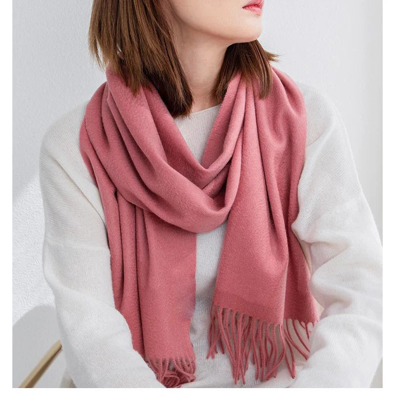 Solidlove Wool Winter Scarf Women Scarves Adult Scarves for Ladies 100% Wool Scarf Women Fashion Cashmere Poncho Wrap