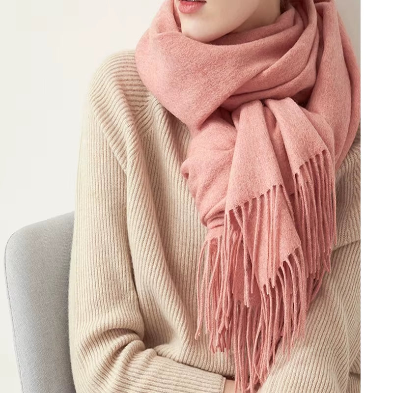 Solidlove Wool Winter Scarf Women Scarves Adult Scarves for Ladies 100% Wool Scarf Women Fashion Cashmere Poncho Wrap