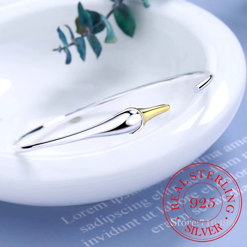 925 Sterling Silver Swan Cuff Bangles Fashionable Simple Adjustable Open Bangles for Women Elegant Festival Jewelry