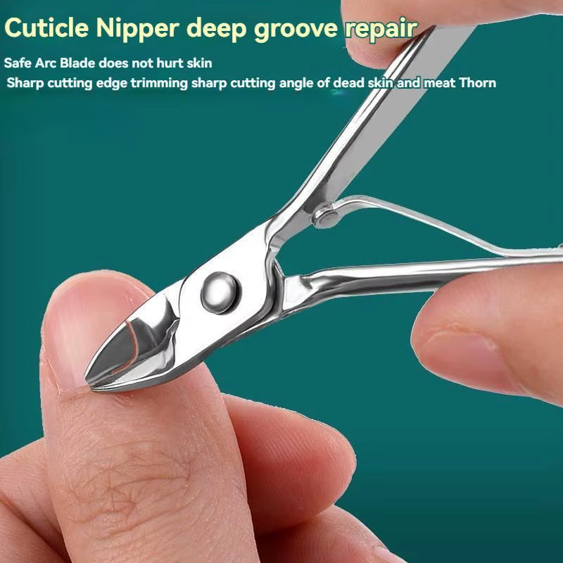 19Pcs Stainless Steel Nail Scissor Set Full Set Nail Clippers Household Cuticle Nipper Manicure Tools Nail Clippers